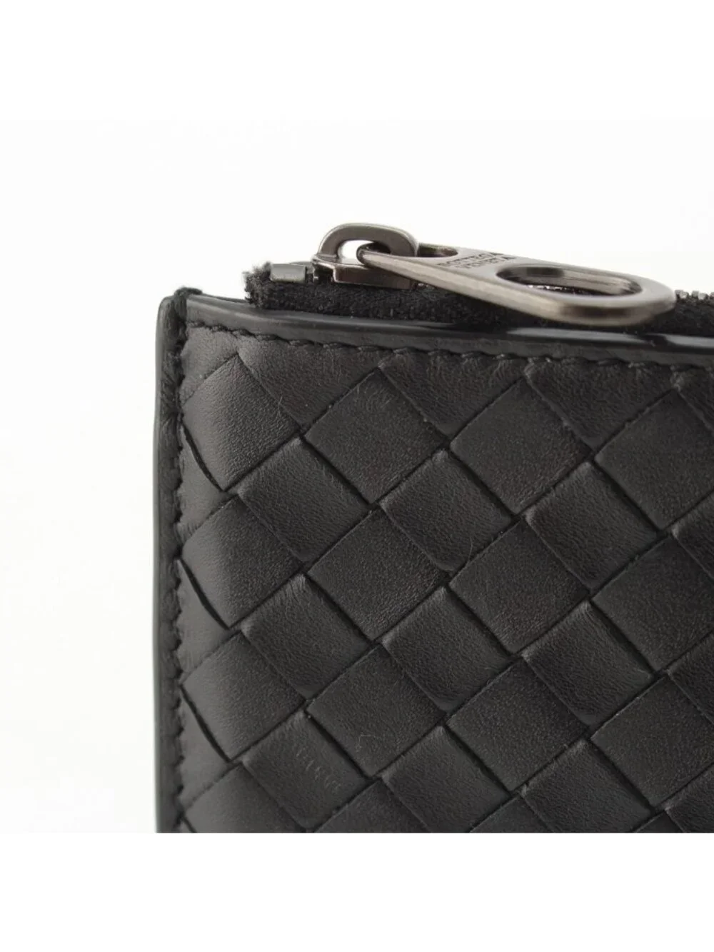 Bottega Veneta Leather Intrecciato Fragment Case Card Black
